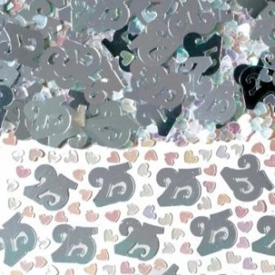 25th Silver Anniversary Table Confetti